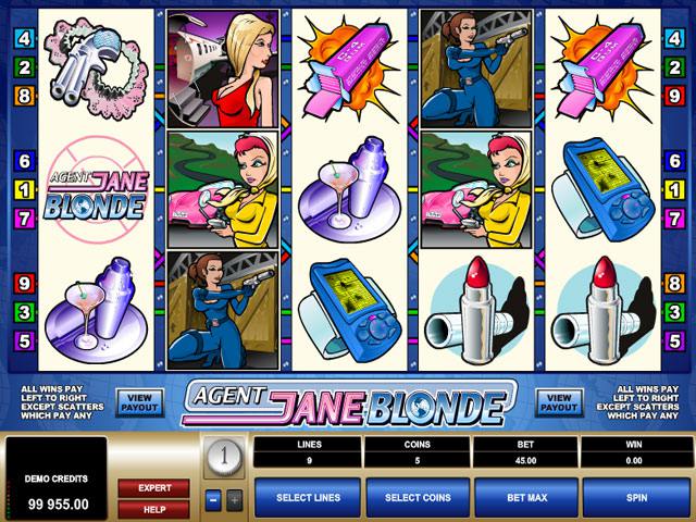 Agent Jane Blonde Microgaming spelautomater screenshot