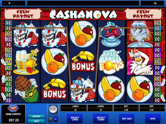 Cashanova Microgaming spelautomater screenshot