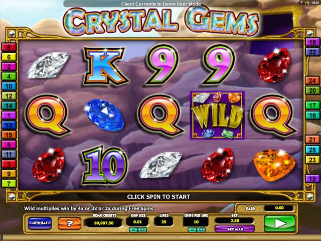 Crystal Gems Microgaming spelautomater screenshot