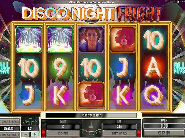 Disco Night Fright Microgaming spelautomater screenshot