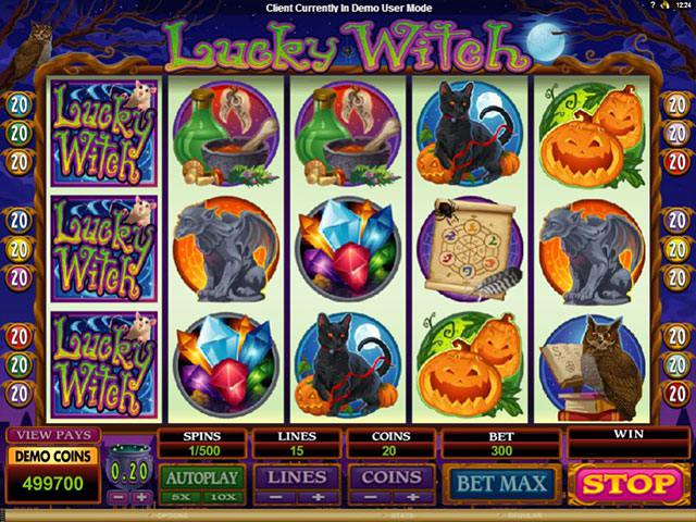 Lucky Witch microgaming spelautomater screenshot