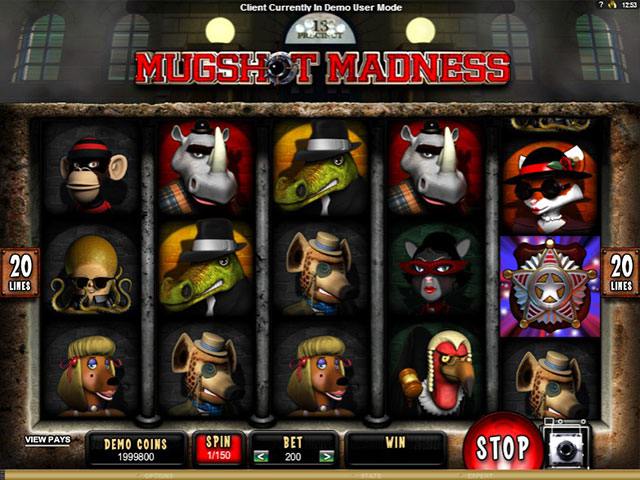 Mugshot Madness Microgaming spelautomater screenshot