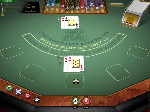 Double Exposure Blackjack Gold Microgaming screenshot
