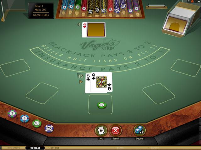 Vegas Strip Blackjack Microgaming screenshot