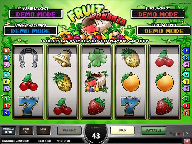 Spelautomater Fruit Bonanza PlaynGo SS - wyrmspel.com