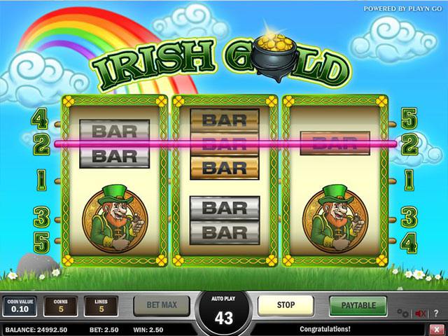 Spelautomater Irish Gold PlaynGo SS - wyrmspel.com