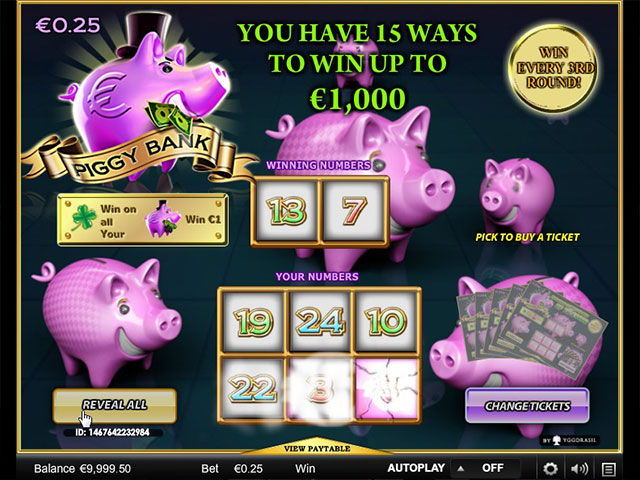 Spelautomater Piggy Bank, Yggdrasil Gaming SS - Wyrmspel.com